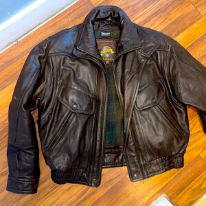 Wilson Dark Brown Leather Bomber Jacket